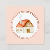 Rose Gold and Blush Estate Agent Social Media Icon Square Business Card