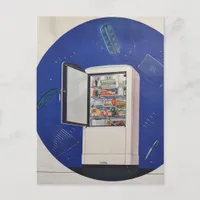 A 1930s era refrigerator ad postcard