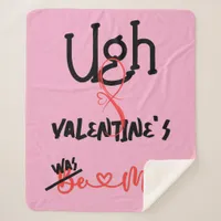 Ugh Valentine's - Was Mine on pink | Sherpa Blanket