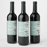  Elegant Green Eucalyptus Greenery Wedding Wine Label