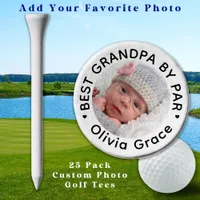 Best GRANDPA By Par Personalized Photo Golf Tees