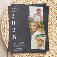 Budget Rustic 3 Photo Graduation Announcement