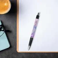 Pink purple holographic monogram name pen