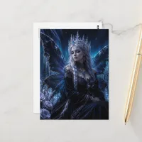 The Fairy of Winter and Her Black Cat Postcard