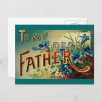 Vintage To My Dear Father Postcard