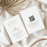 Minimalist Space for Guest Name QR Wedding Invitation