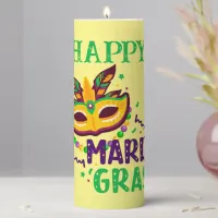 Mardi Gras Pillar Candle