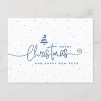 Minimalist Modern Blue & White Christmas Holiday