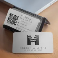 Monogram QR Code Minimalist Icons Business Card