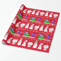 Funny Cute Christmas Snowmen Wrapping Paper