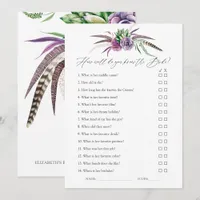 Mystical Succulents Bridal Shower Game Invitation