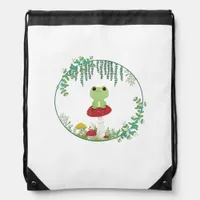 Cottagecore Aesthetic Kawaii Frog Goblincore Cute  Drawstring Bag
