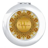 Groovy Golden Bohemian Stars Compact Mirror