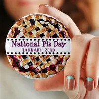 January 23rd is National Pie Day Food Holidays Button