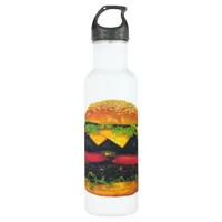 Double Deluxe Hamburger with Cheese Stainless Steel Water Bottle