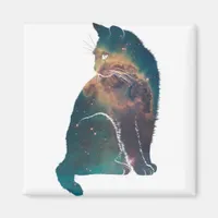 Space Nebula Cat Magnet