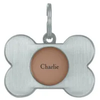 Custom Personalized Name Photo Art Chestnut Brown Pet ID Tag