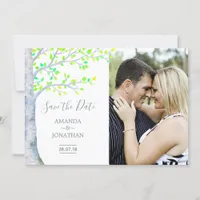 Watercolor Spring Birch Tree Wedding Save the Date
