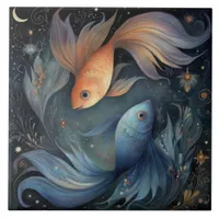 Pisces Fish Zodiac Astrology Mystical Birthday Ceramic Tile