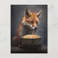 Red Fox Eating Spaghetti Postcard