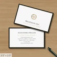 Professional Gold Logo Black Frame Business Card