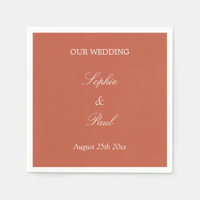 Elegant Terracotta Wedding Napkins