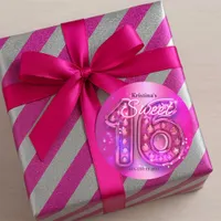 Glittering Hot Pink Jewel Sweet Sixteen  Classic Round Sticker