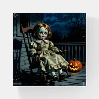 Haunted Doll and Halloween Pumpkin Paperweight