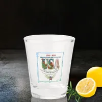 US 250 Years of Freedom Blue-Green Aurora  Shot Glass