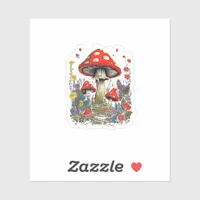 Cottagecore Aesthetic Mushroom Goblincore Minimal  Sticker