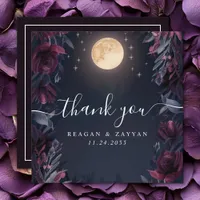 Midnight Garden Moon Wedding Thank You Card