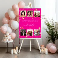 Birthday photo collage hot pink welcome foam board