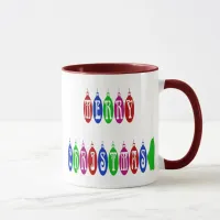 Colorful Merry Christmas Ornament Font Mug