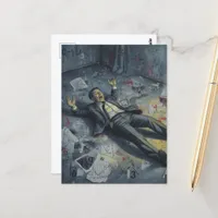A Man Falls Down in Panic Over Math Postcard