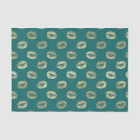 Teal and Gold Foil Lips Tissue Paper