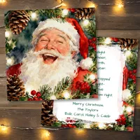 A Sweet Old-Fashioned Santa | Vintage Christmas Holiday Card