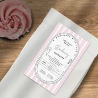 Elegant Blush Pink Stripe Bakery Cottage Law Label