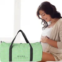 Green Gingham Matching Labor & Delivery Hospital Duffle Bag