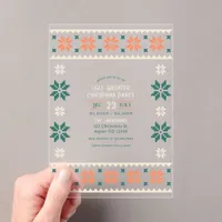 Tangerine Spruce Ugly Sweater Christmas Party Acrylic Invitations