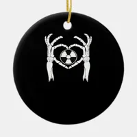 Radiology X-Ray Tech Heart Shaped Skeleton Hands D Ceramic Ornament