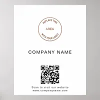 Simple Company Name Logo Website QR Code Poster