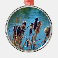 Cattails on the Pond Metal Ornament
