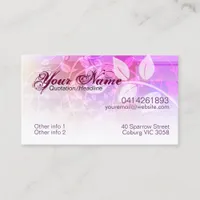 Pink & Creme Floral Vines Business Card