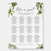 12 Table Seating Chart, Tropical Seating Chart Foam Board