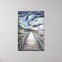 Scandinavian Idyllic Cold Winter Night  Full Moon  Canvas Print