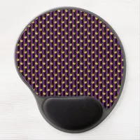 Faux Gold Crowns Purple Black Stripes Mardi Gras Gel Mouse Pad