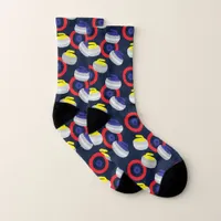 Curling Stones and Targets Pattern Socks