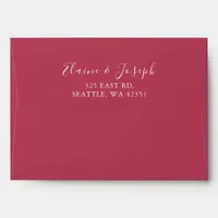 Simple Modern Magenta Wedding  Envelope