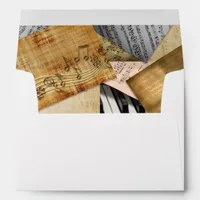 Vintage Piano Keys Musical Notes Envelope