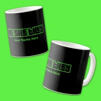 He She They Bold Green and Black Coffee Mug